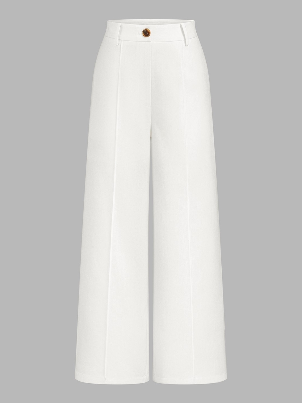 Commense Cream Wide-Leg High-Rise Trousers
